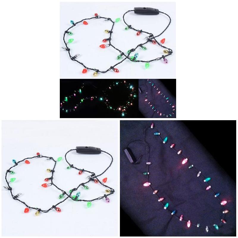 Weihnachts -LED -Leuchten Halskette mit 8 Lichtern Lampen -Glühbirnen -Blitzschnur Leuchten Leuchten Lichtschnur Halskette Festival Dekoration – Detail 7