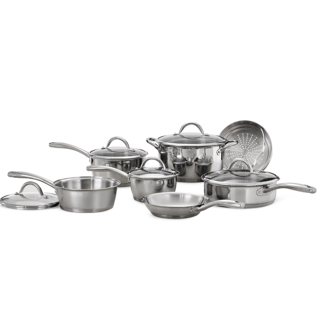 YBM Home 18/10 Tri-Ply Stainless Steel Cookware Set Induction Compatible -  On Sale - Bed Bath & Beyond - 32229885