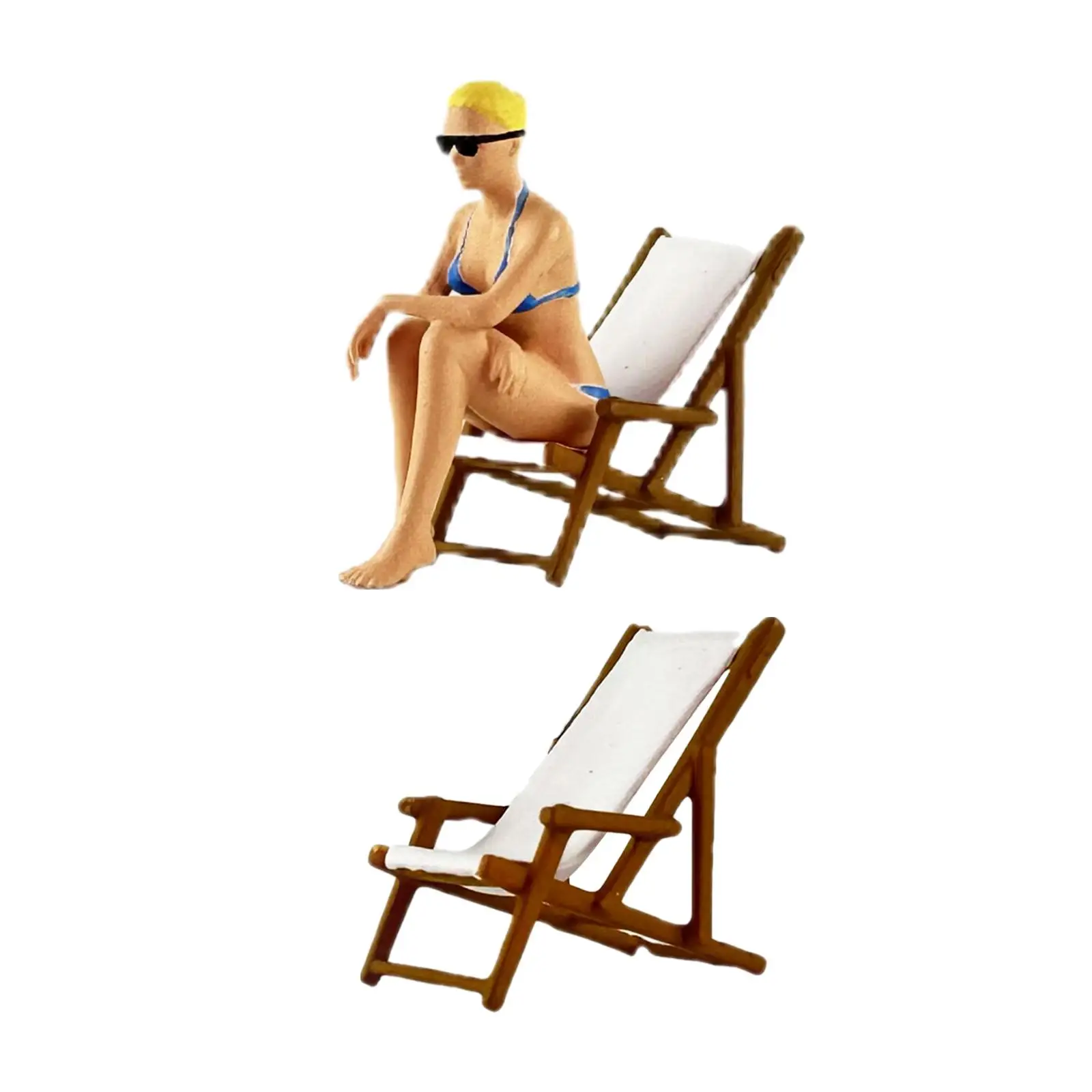 1/64 Scale Diorama Figure Painted Lounge Chair Model for DIY Projects Doll House Decoration Architecture Model Kids Adults Gifts