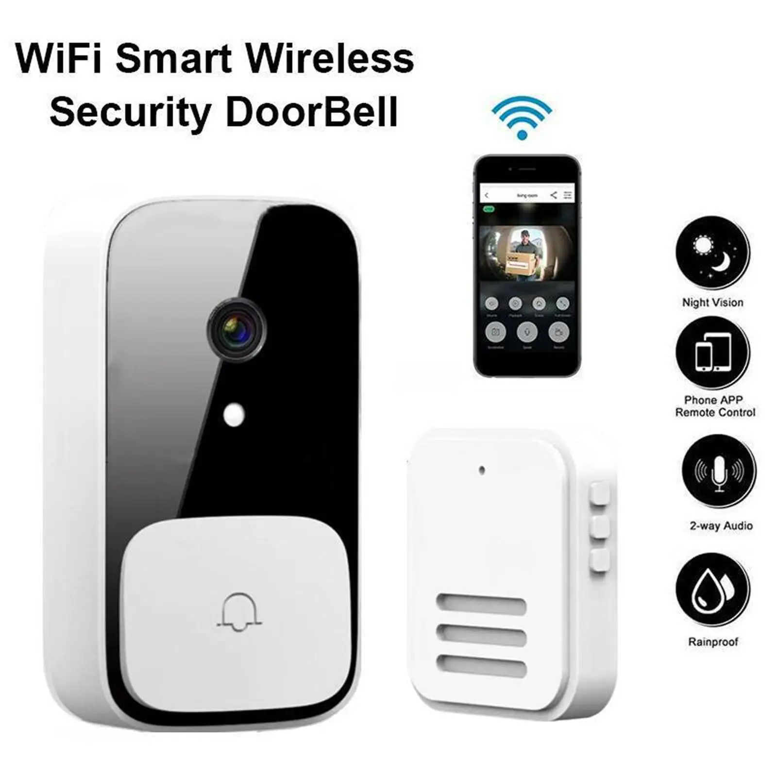 Video Doorbell Monitor Blink Front Security Ring Doorbell with Camera Smart Doorbell for Hotel