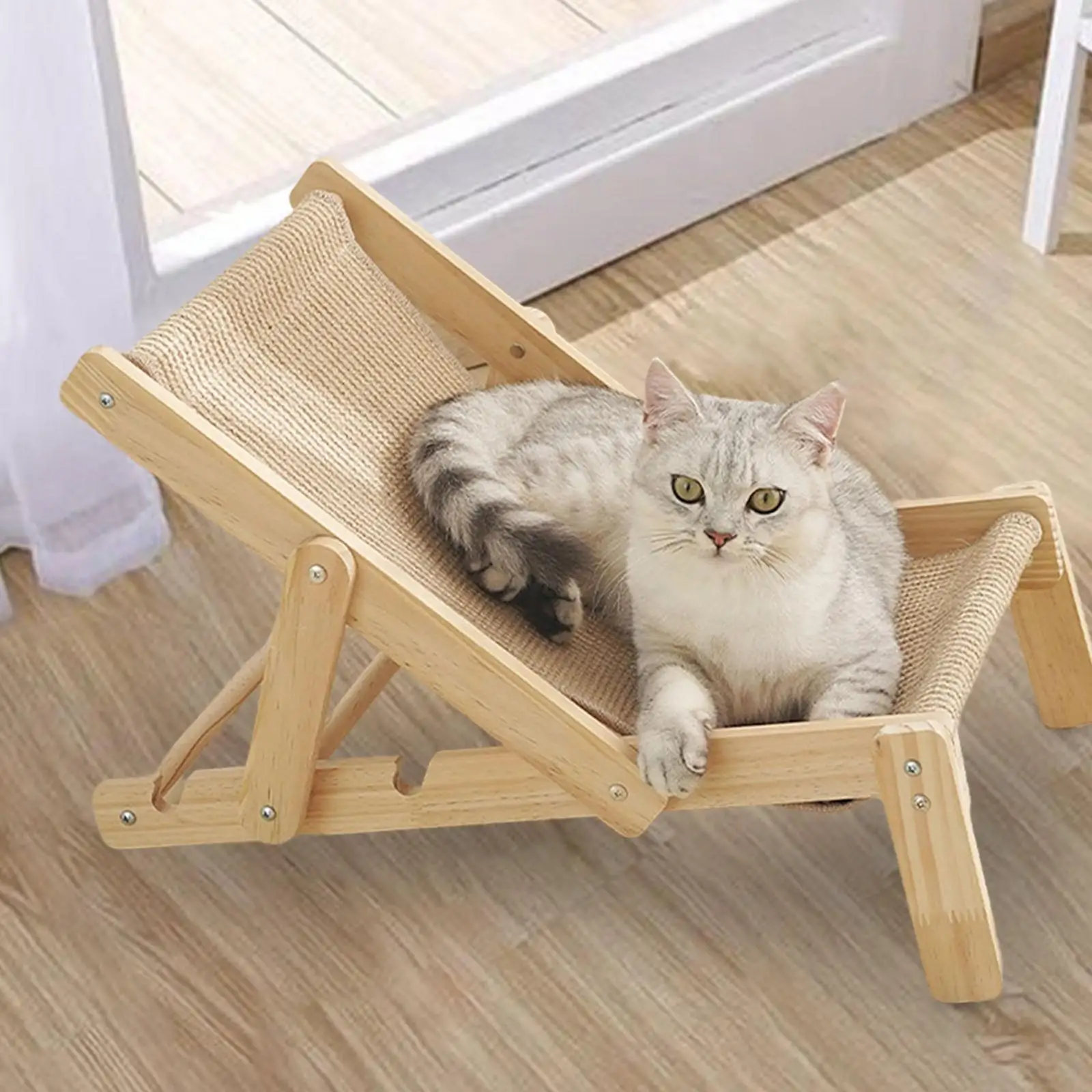 Cat Hammock Bed Sleeping Cat Rocking Chair Cat Scratching Mat Scratching Lounge for Puppy Indoor Cats Dogs Rabbit