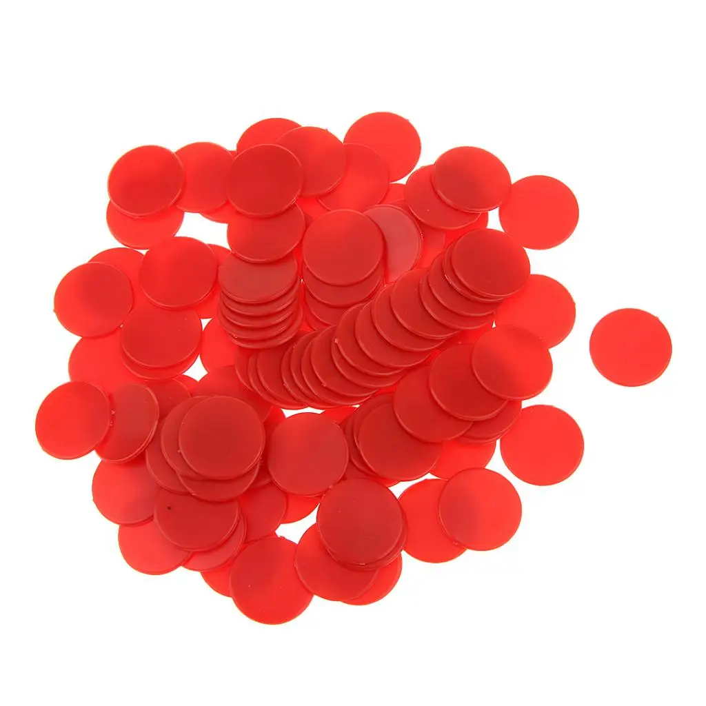 100 X 18mm New Plastic Counters Board Game Tiddlywinks Teaching Aids - 4 Colors