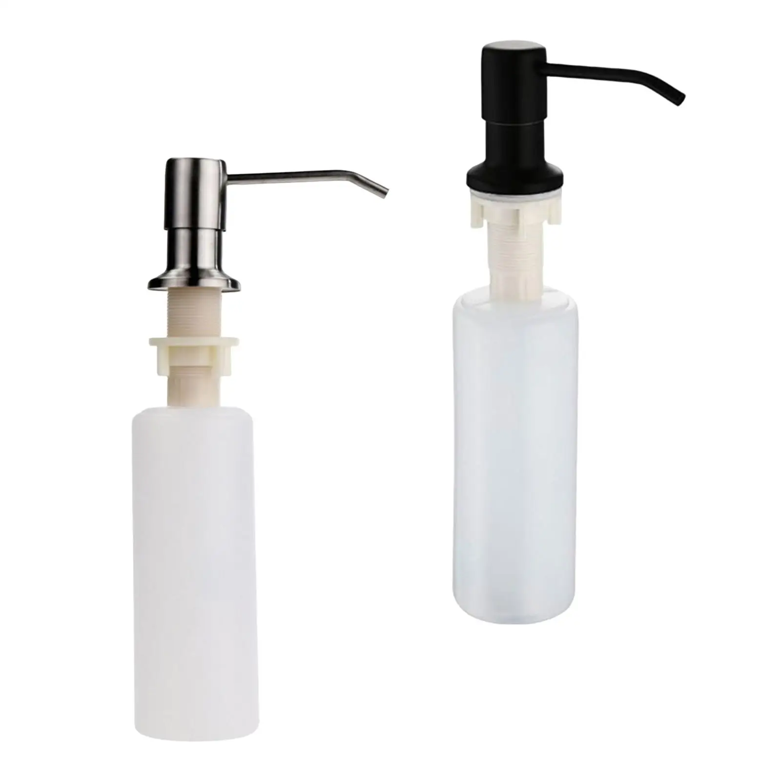 300ml Liquid Soap Dispenser Universal Lotion Bottle Pump Stainless Steel for Sink Opening 25mm~36mm Bathroom Hotel Supply Office