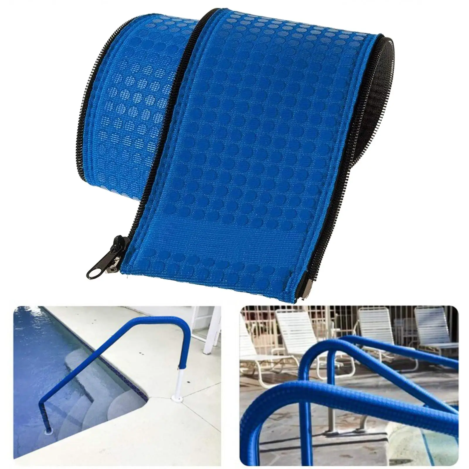 Swimming Pool Handrail Cover Zippered Pool Ladder Handrail Cover Non Slip Comfort Grip Pool Rail Covers for Hot Tub Handrail