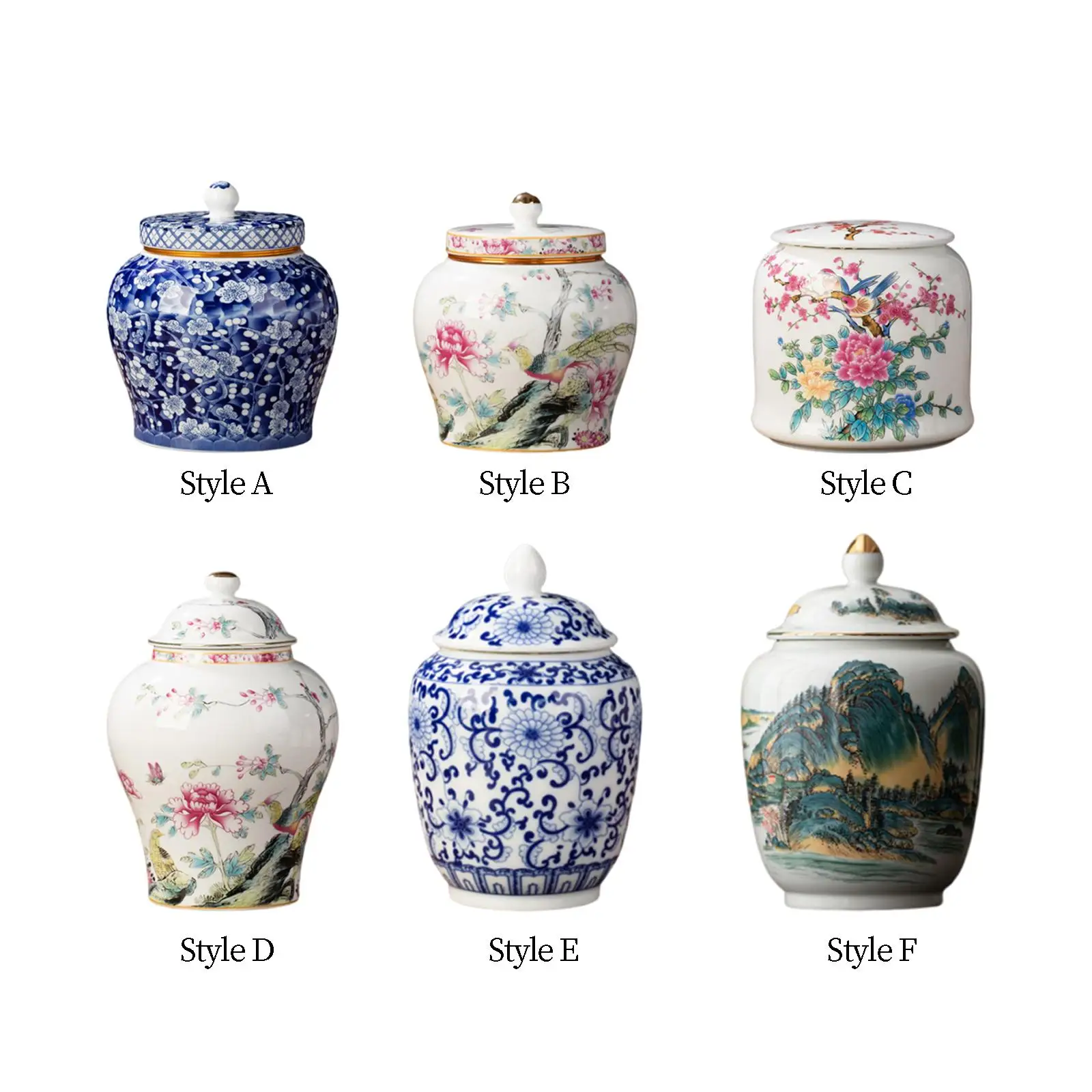 Ceramic Tea Storage Jar Ginger Jar for Loose Leaf Tea Versatile Tea