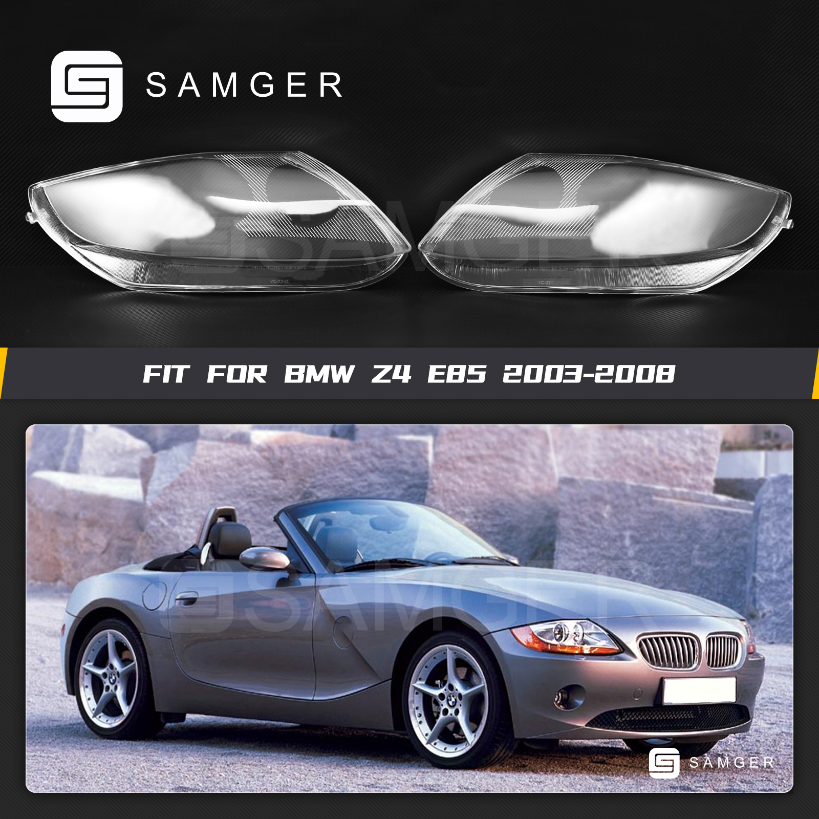 Samger 2 шт. Крышка для автомобильной фары для BMW Z4 E85 2003-2008  прозрачный абажур оболочка объектива авто заменить фотолампы слева и справа  | AliExpress