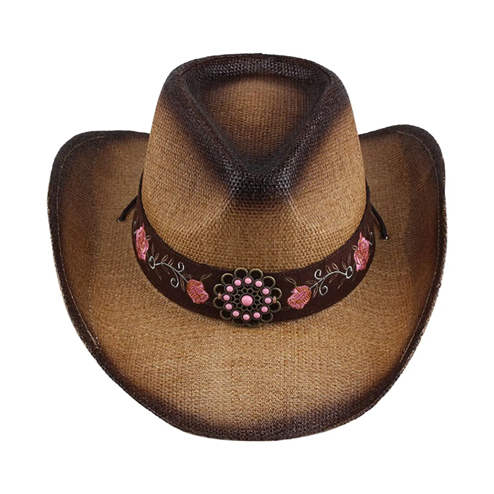 Western  Hat Photo Props Sun Hat Summer Big Brim Straw for Men Women