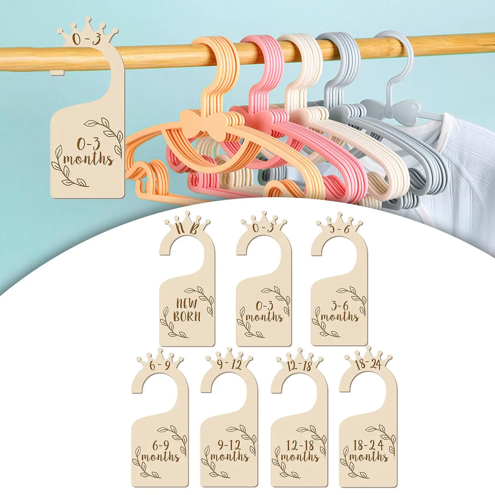 7x Newborn Wardrobe Divider Hanging Nursery Closet Organizers for Bedroom