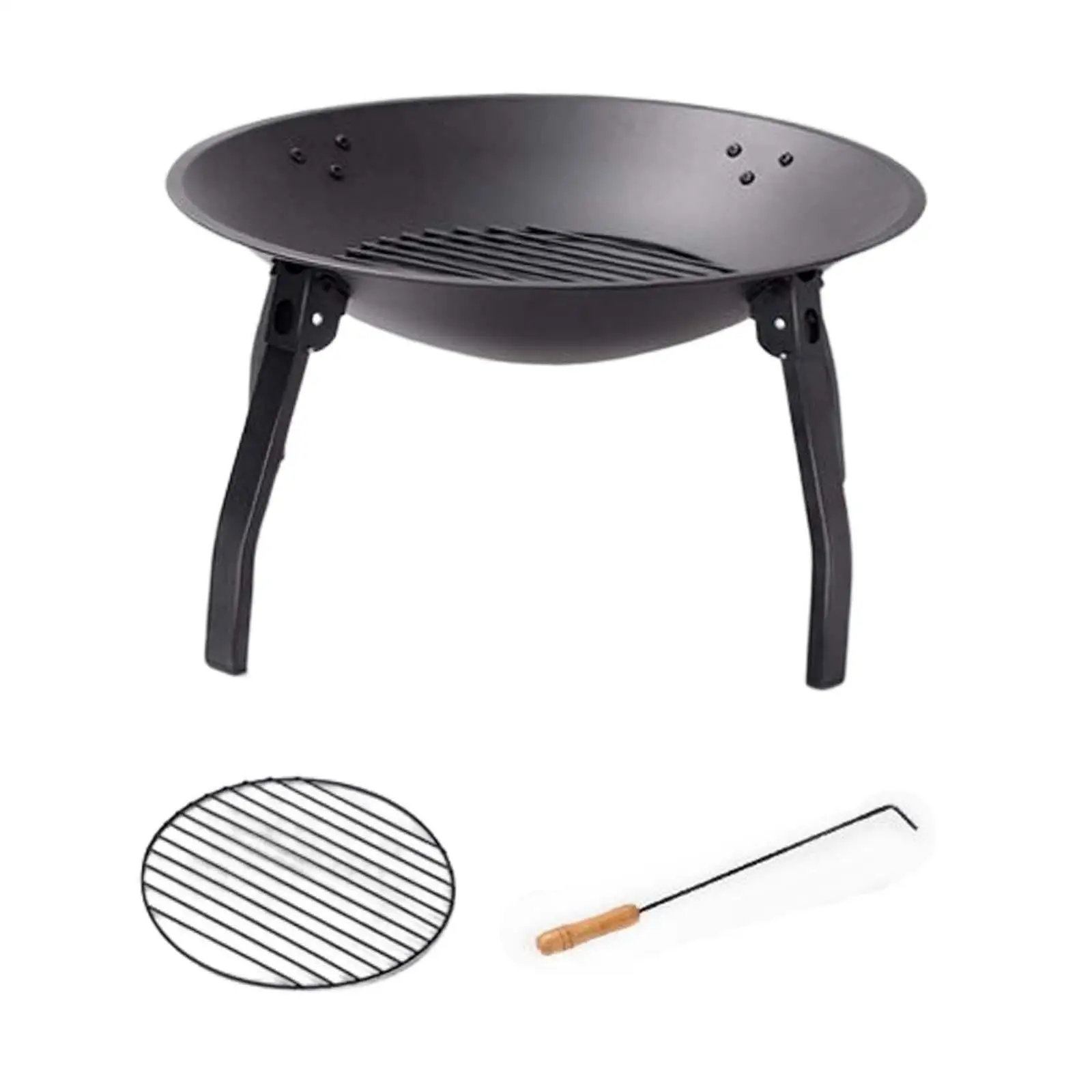 Metal Outside Brazier Cooking Utensil Garden Fireplace Foldable  for Barbecue Porch Deck