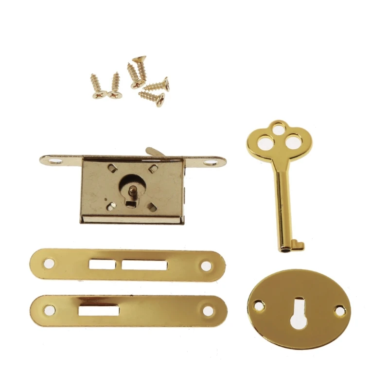 Bronze Full Mortise Locks Small Jewelry Box Decorative Antique Locks Replacement 
