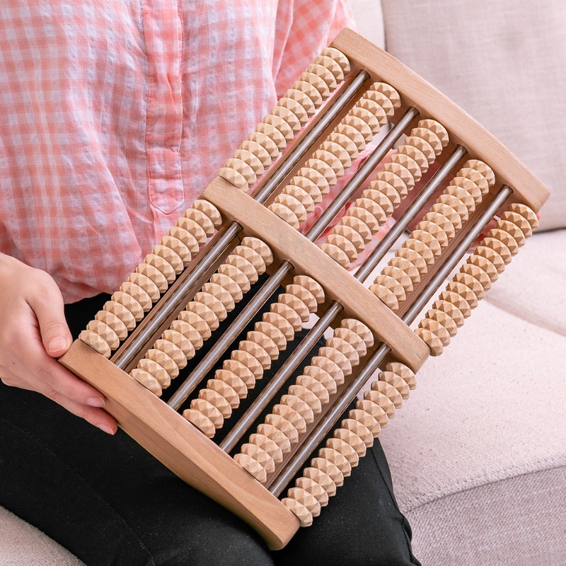 Best of Acupressure Wooden Foot Roller For Pain Relief Body Massage Heath Therapy 5 Row Wooden Foot Massager Feet Care 24.5x16cm Reviews & Tips - Image 3