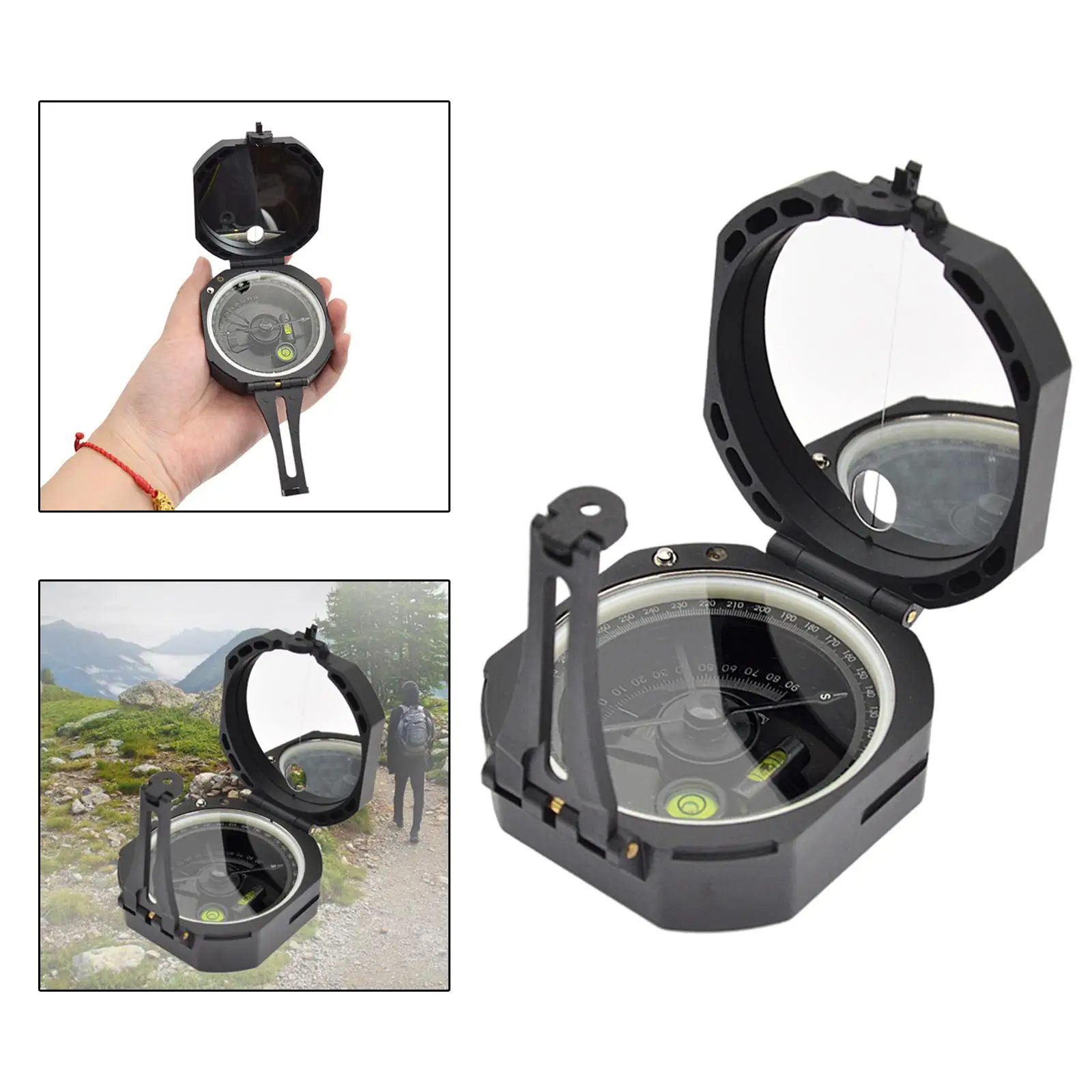 Multifunction Camping Compass with Pouch Survival Geology Hunting Pocket