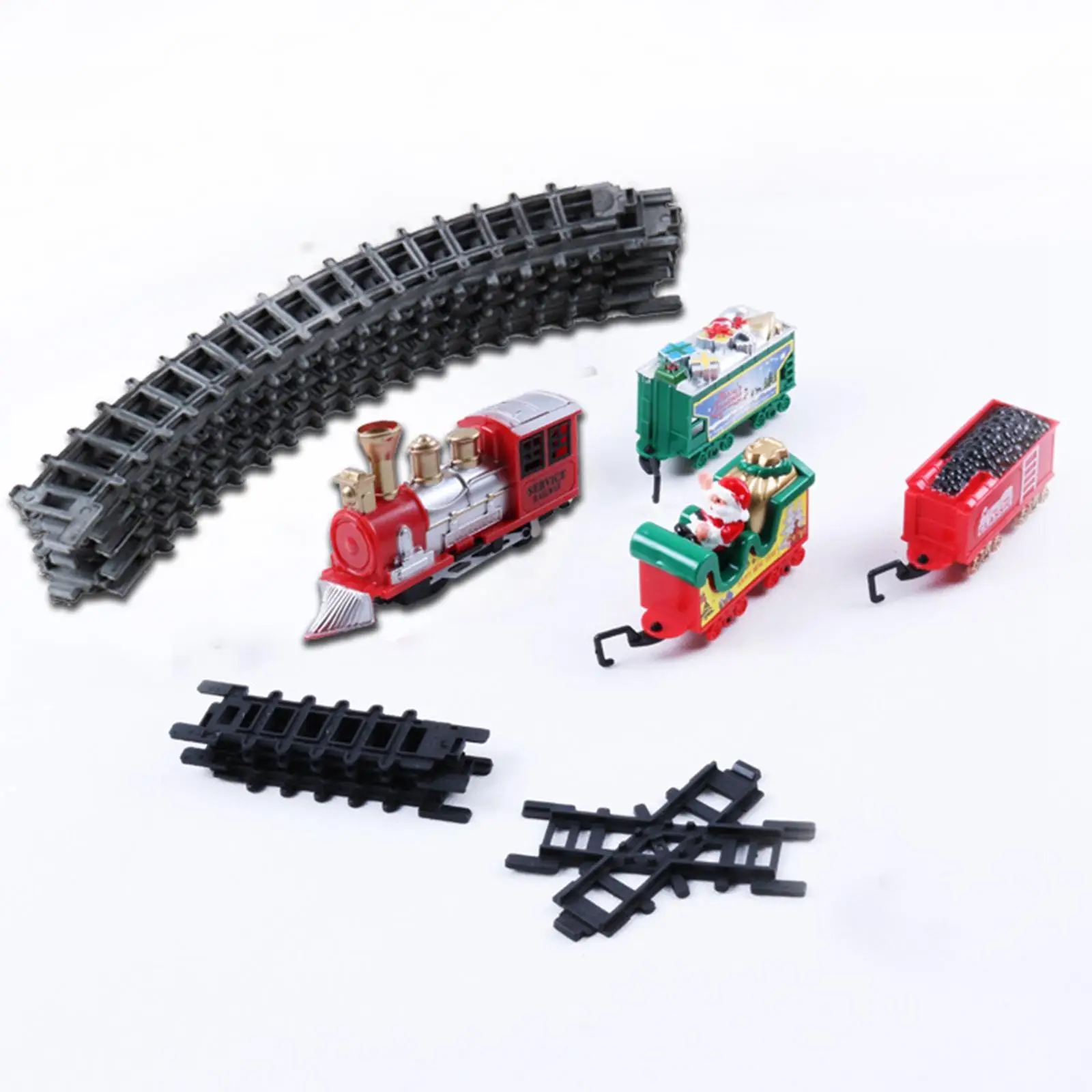 Electric Christmas Toy Train with Lights and Sounds Xmas Tree Decors Kid Toy Railway Track Set for Toddlers Girls Boys New Year
