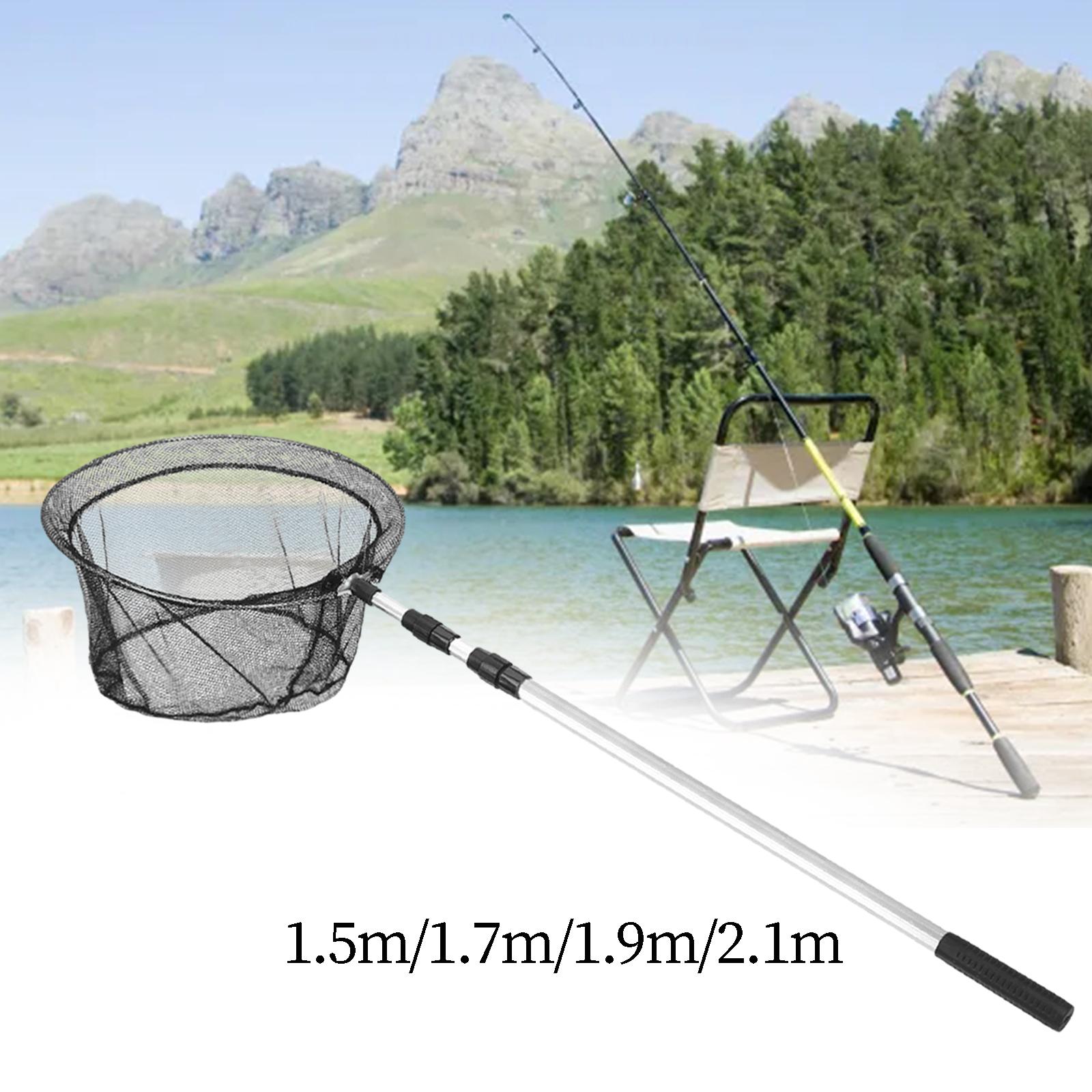 Fishing Landing Net Telescopic Collapsing Handle Versatile Strong Load Bearing Accessory Aluminium Rod for Adults and Children