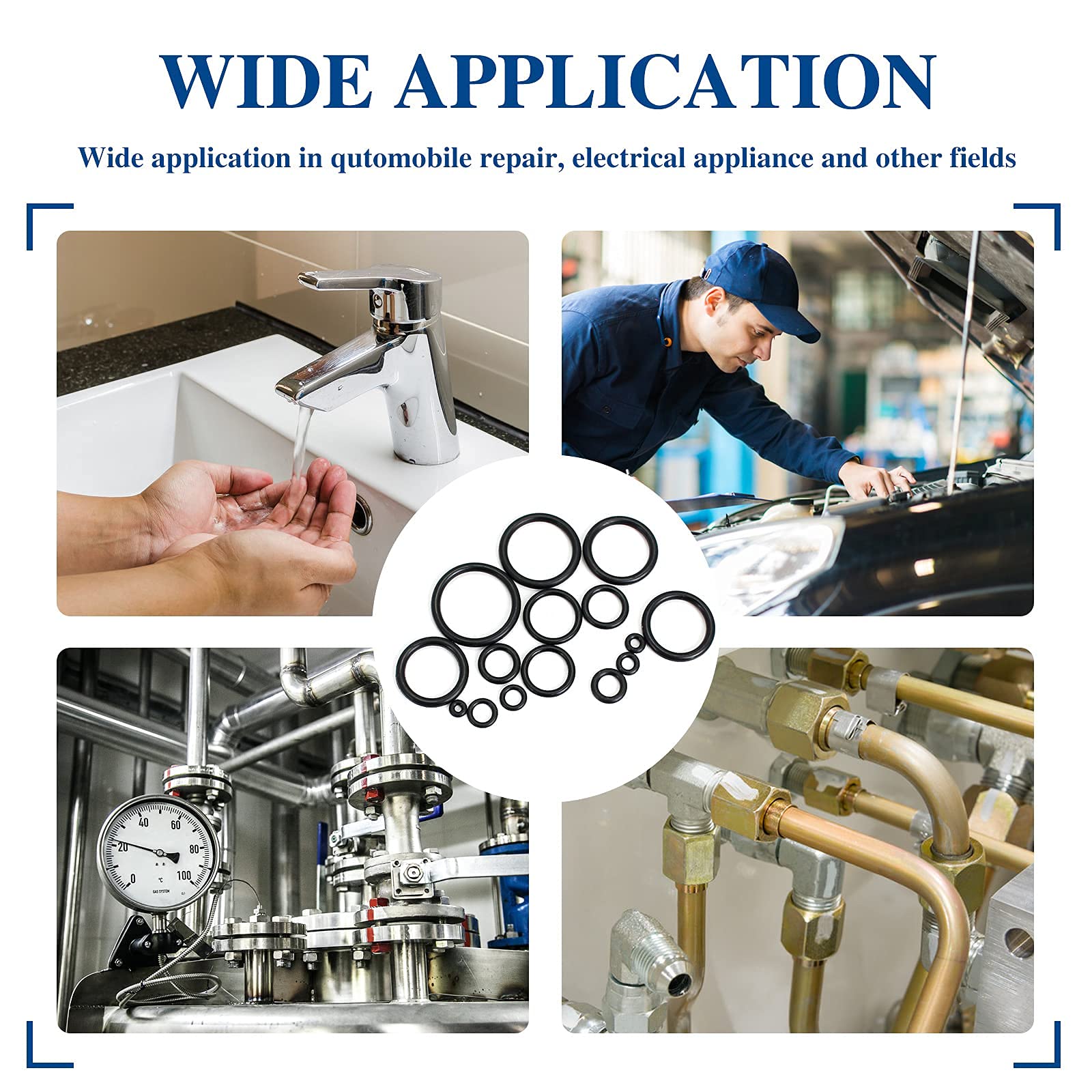 Description Picture 4 of item200Pcs Rubber O-ring Gaskets Seal Ring Set Nitrile Rubber High Pressure O-Rings NBR Faucet Sealing Valve O Rubber Rings Set