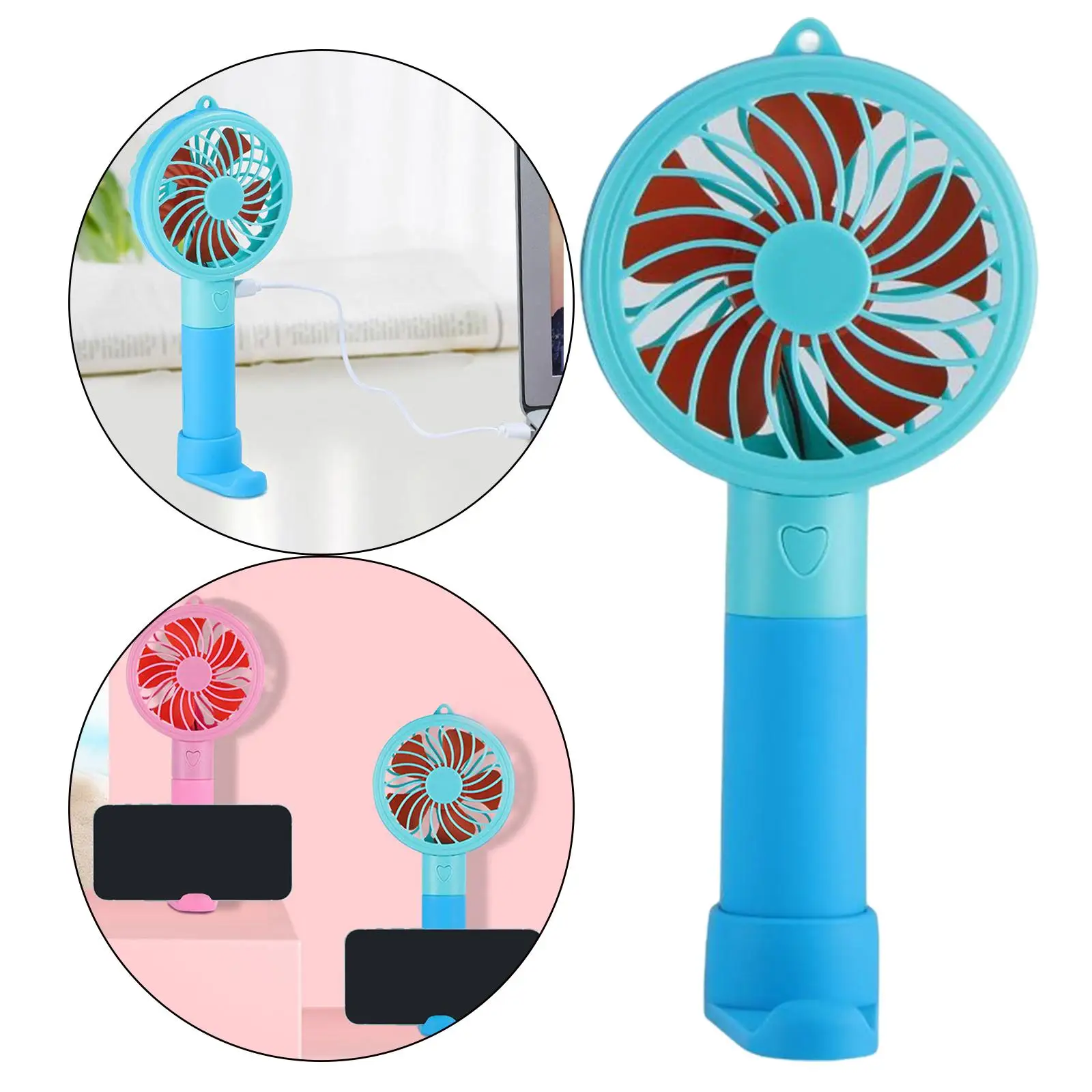Mini Handheld Fan 3 Speed Personal Cooling Fan Makeup Eyelash Fan USB Rechargeable 6-8 Hours Operated for Home Office Travel