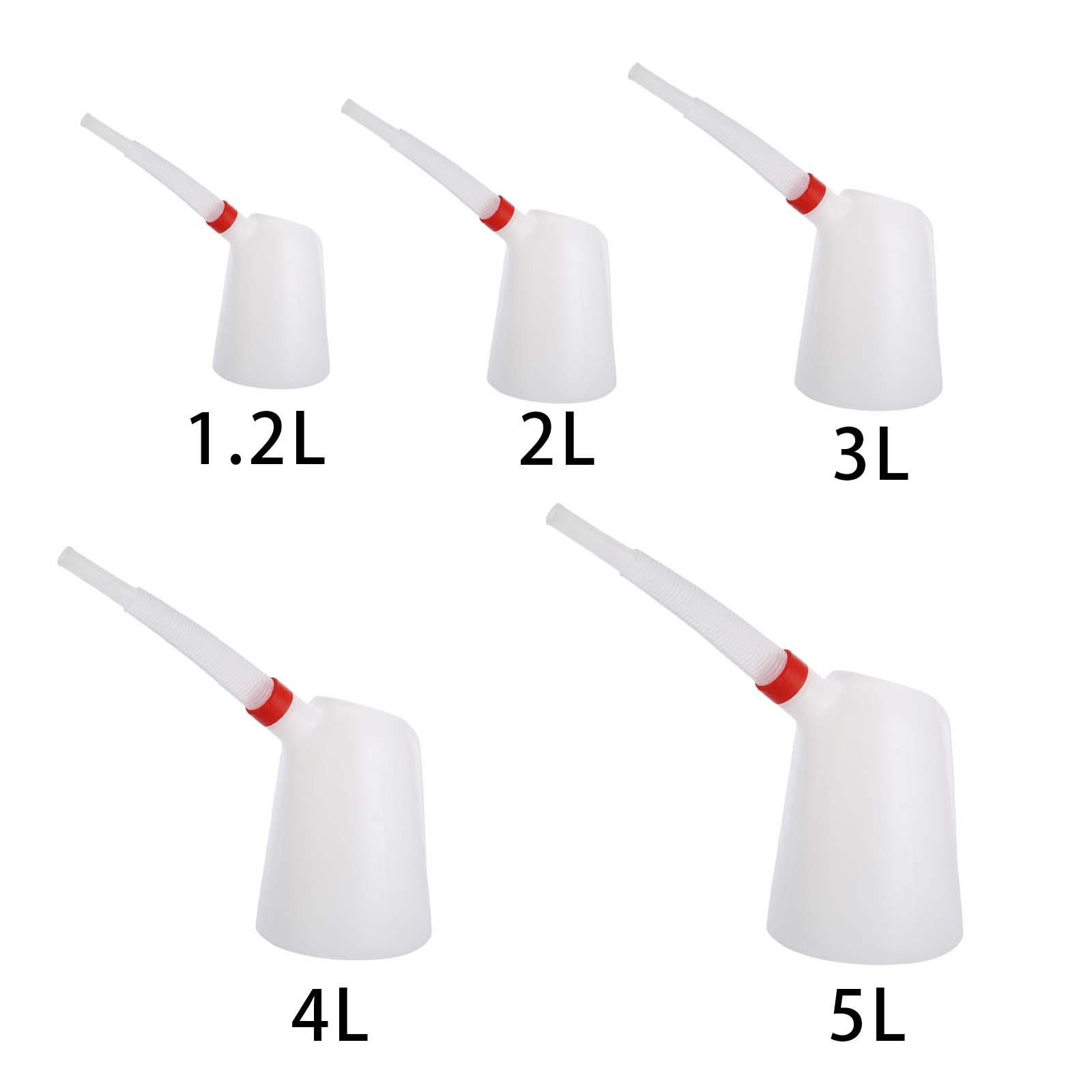 Oil Measuring Jug with Pouring Flexible Spout Container Oiler Universal Plastic Measuring with Lid Durable for Traveling Car