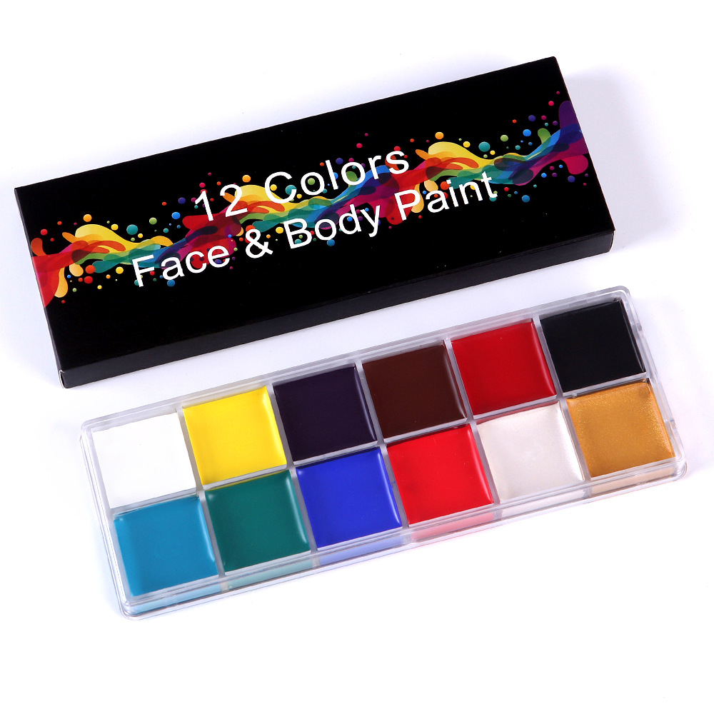 Best of Body Face 12 Colors Paint With Blush Pigment Halloween Makeup Painting For Kids Adults Festival Party Cosplay Face Color Makeup Reviews & Tips