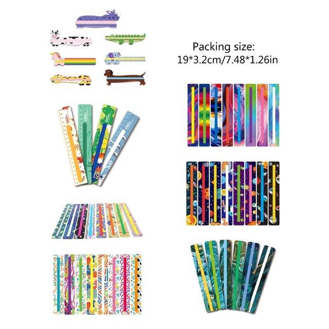 7 Segnalibri Colorati Per Dislessia - Strisce Lettura Guidata, Tracciamento, 23cm, Aiuto Bambini - Foto 8