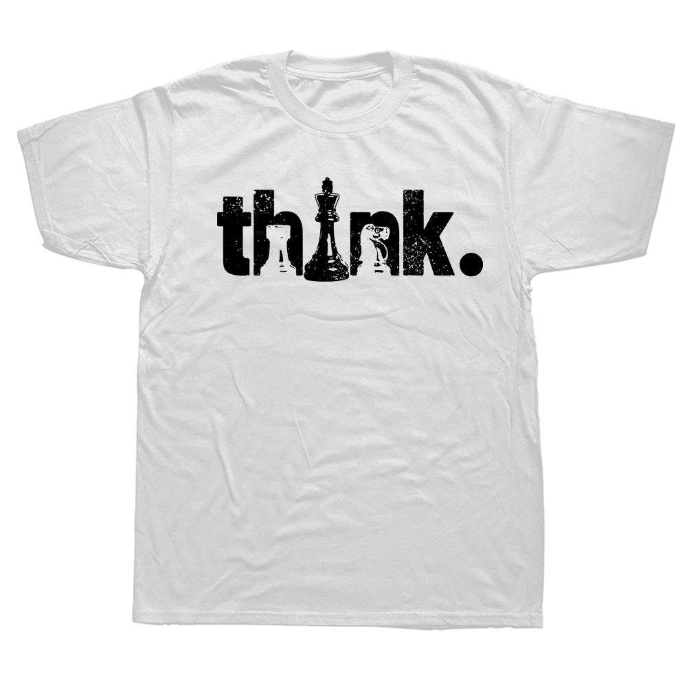 Lustige Schach Denken Vintage T Shirts Grafik Baumwolle Streetwear Kurzarm Geburtstag Geschenke Sommer Stil T-shirt Herren Kleidung – Detail 5