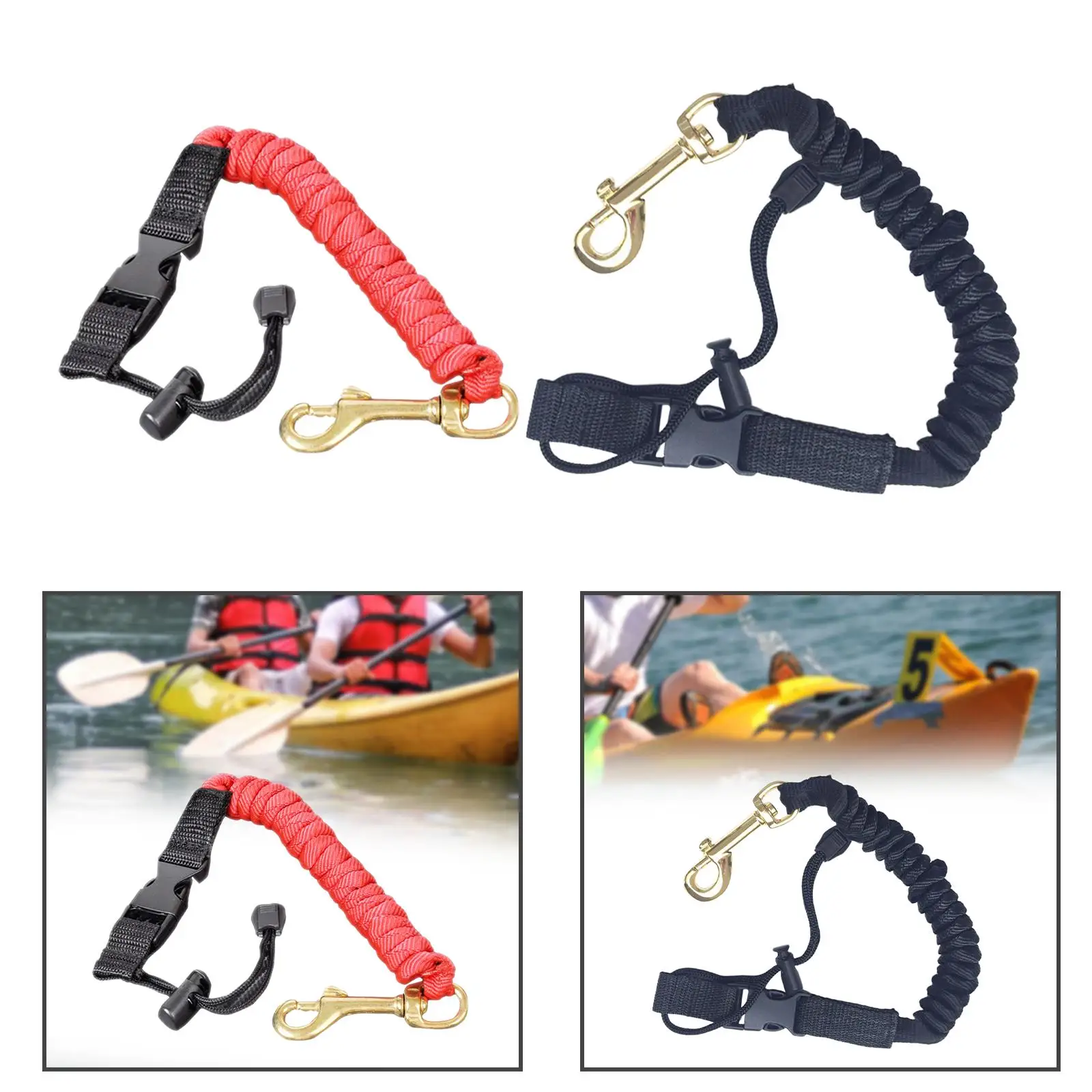 Kayak Paddle Tether Leash Bungee Cord Strap Canoeing Sail Gear Paddle Holder