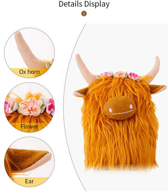 Highland Cow Stuffed Animals Fluffy Highland Cow Plush Toys Cow