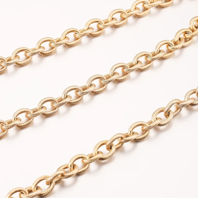5 Yards/rolls Gold Plated Necklace Rolo Chains Bulk Aluminium Cross Chains  For Jewelry Making Strong Link Chain Diy Bracelet - Jewelry Findings &  Components - AliExpress