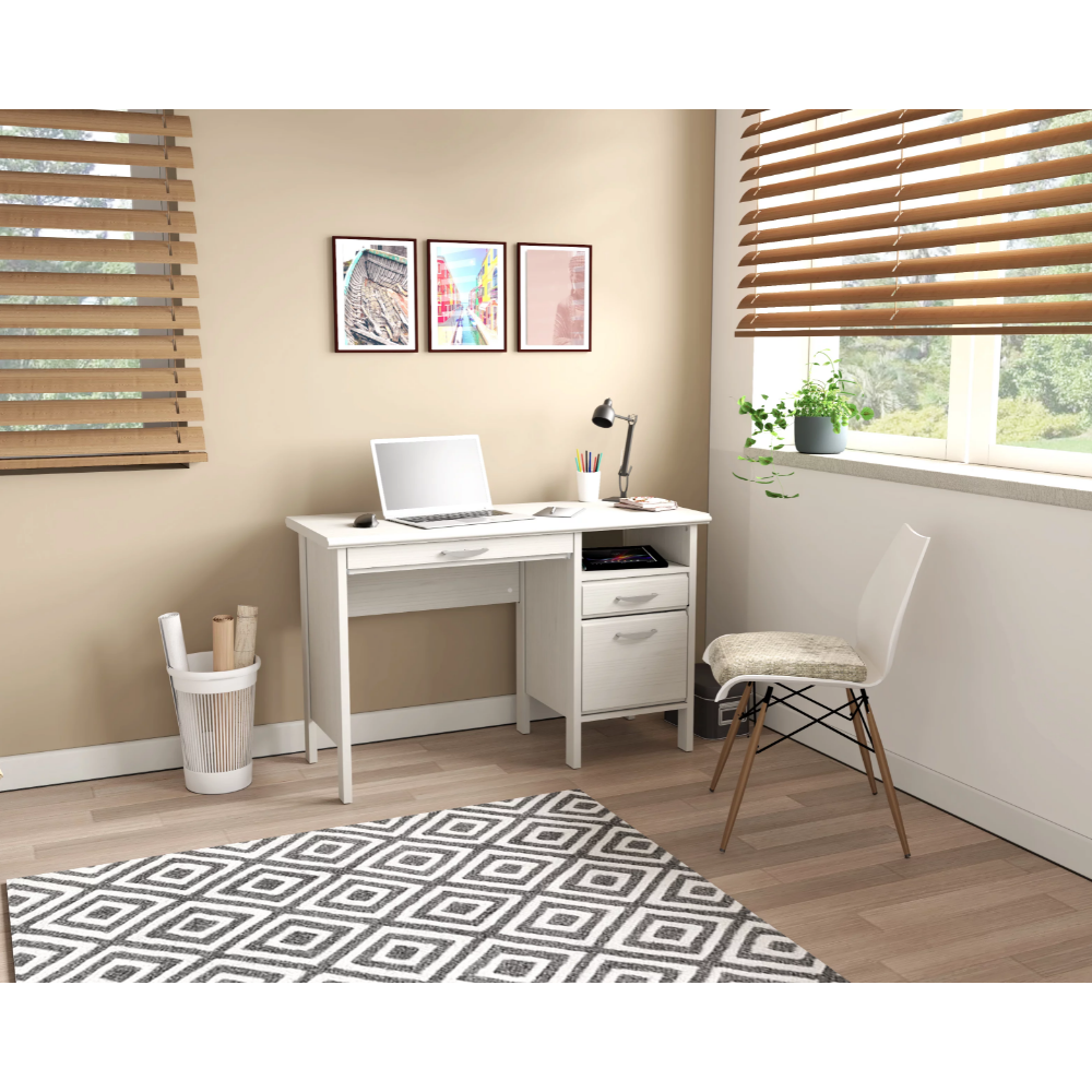 Description Picture 5 of itemLaminate Computer Desk with 2 Drawers and Open Storage, Washed Oak