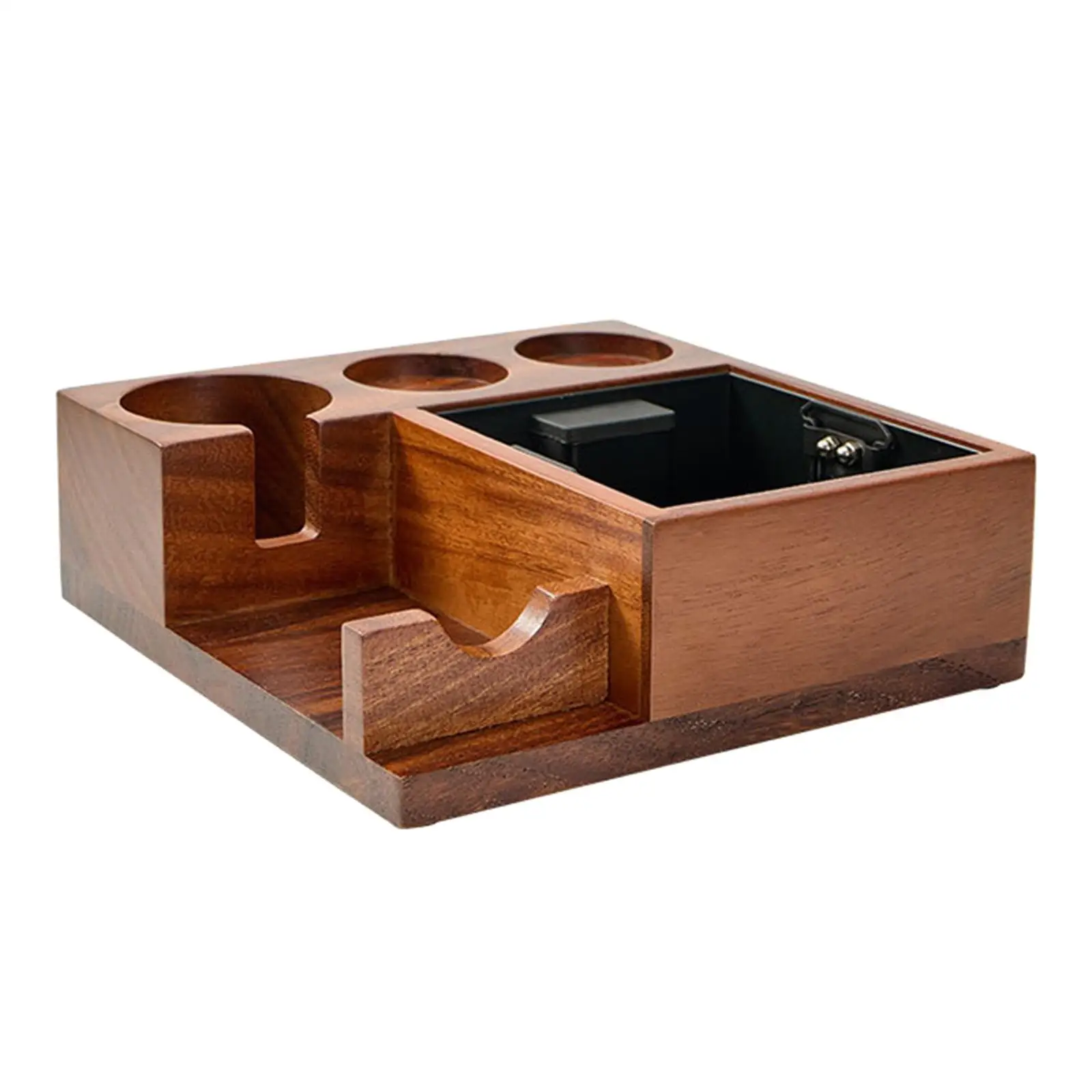 Coffee Grounds Box Tamper Mat Stand Storage Container for Bar Office