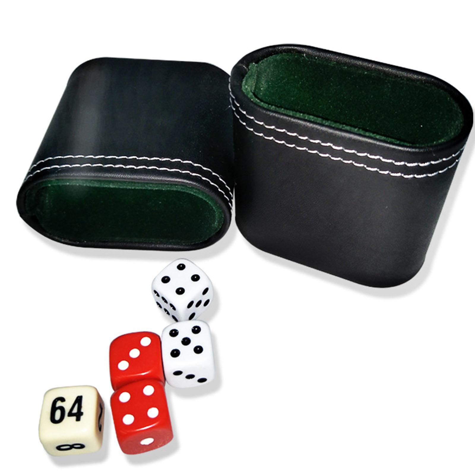 Professional Dices Cups PU Leather Fashion Shaking Cup Mini Dices Cup for Drinking Game Props Backgammon Supplies