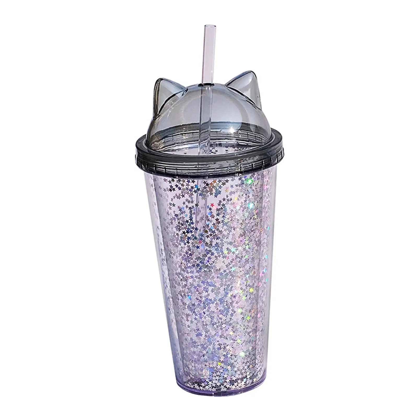 Insulated  Tumbler Cup Shiny Simple with Straw & Lid Drinkware Water Bottle Reusable for outdoor Shopping Tea Hot and Cold