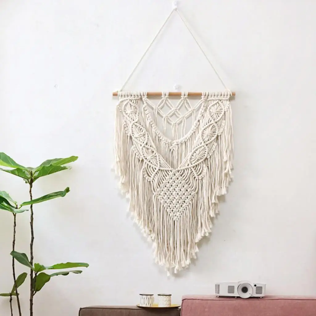 Chic  Style Macrame Handwoven Tapestry Handwoven Pendant Wall Hanging Art Tapestries Living Room Apartment Background Ornament