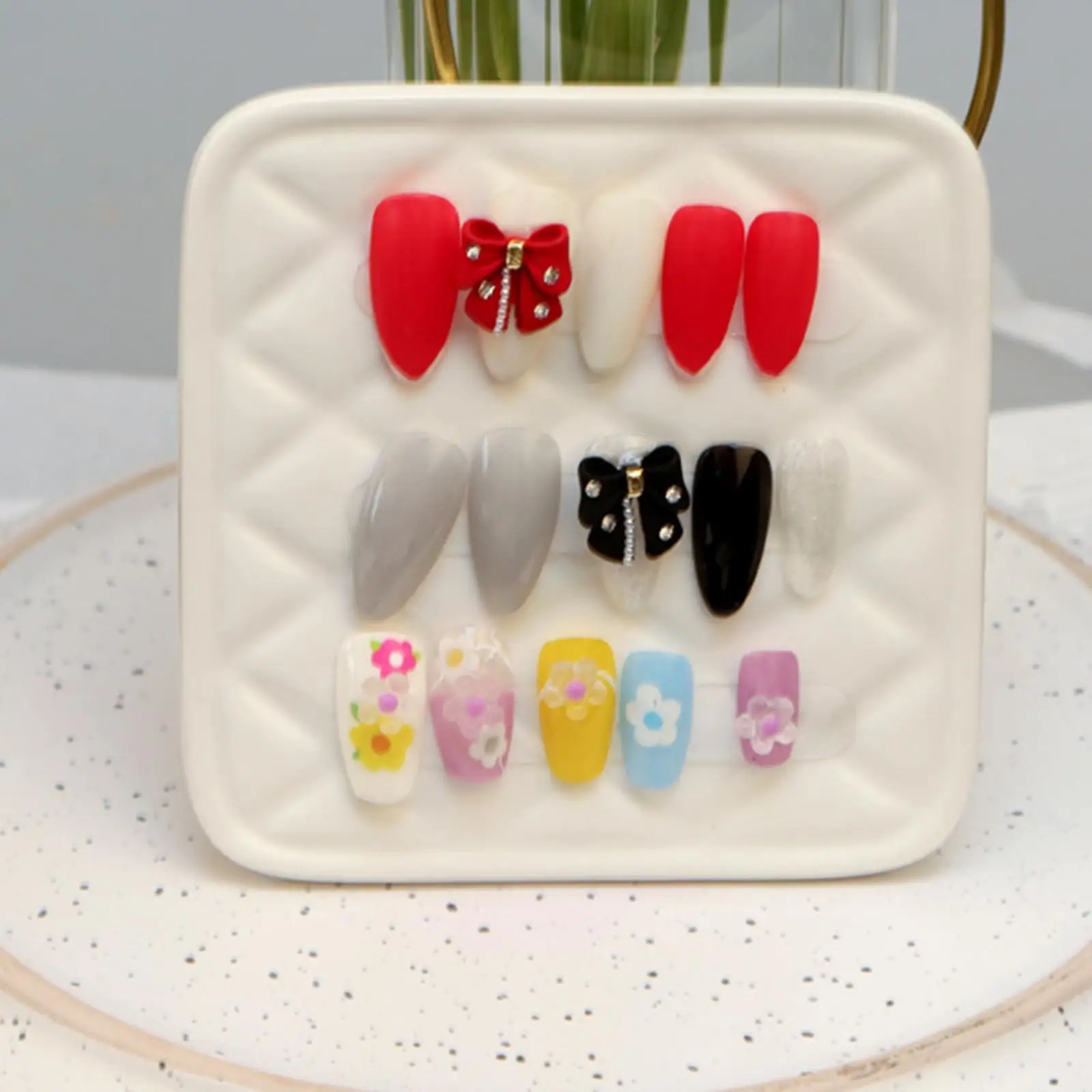 Ceramic Nail Art Palette Nail Art Display Board Color Mixing Tray for Home