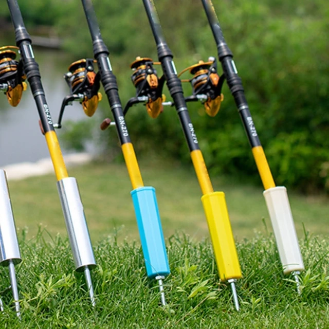 Adjustable Aluminum Fishing Rod Pole Holder Ground Insert Support Stand Fishing  Rod Holder Rack - Single, One Size