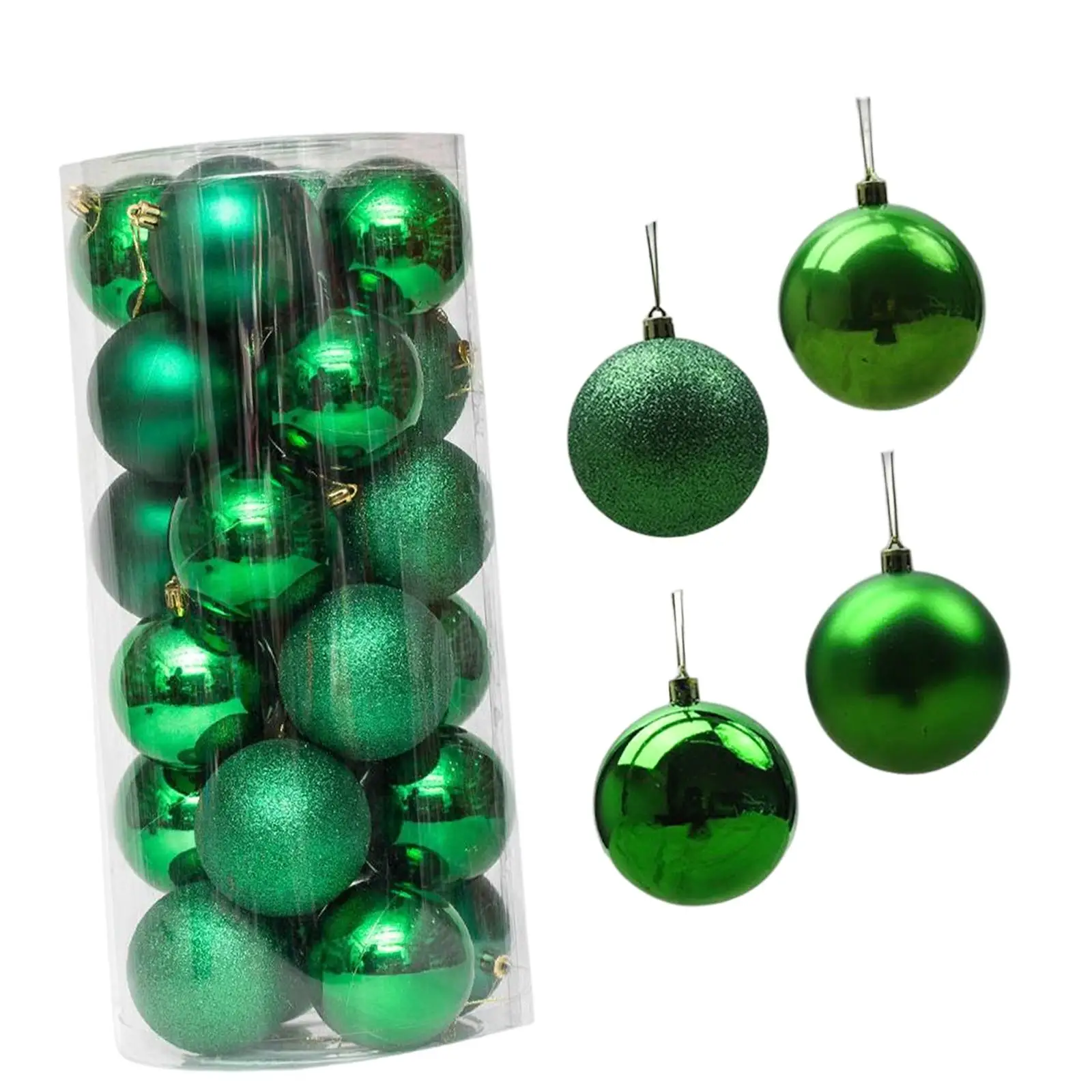 24x Christmas Balls Ornament Hanging Xmas Balls Baubles Xmas Tree Decorations 6cm Balls for Party Festival Holiday Outdoor Decor