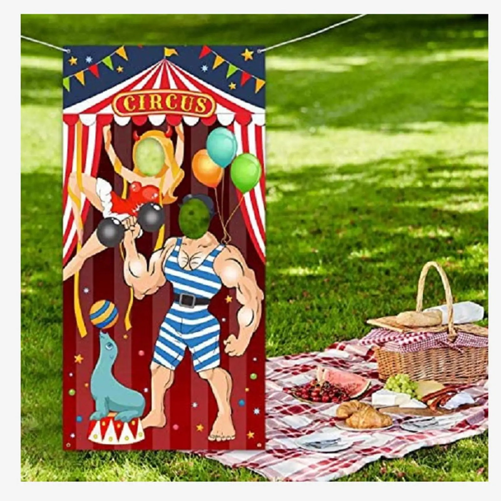 Hanging Throwing Game Banner Large Polyester Toss Game Banner for Background Party Decoration Adults Teens Kids Party Favors