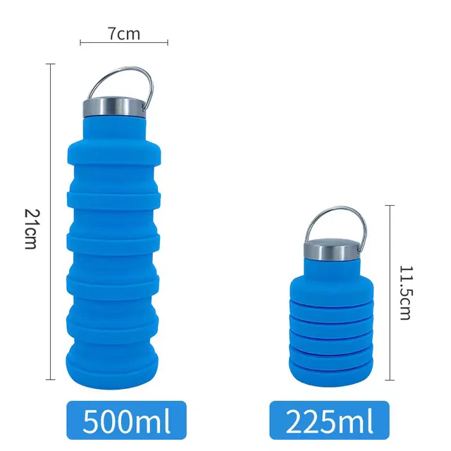  Nueva botella de agua portátil de silicona retráctil plegable  botella de café tazas herramientas de viaje al aire libre botellas  deportivas plegables (2.8 * 8.5 in) (púrpura) : Deportes y Actividades
