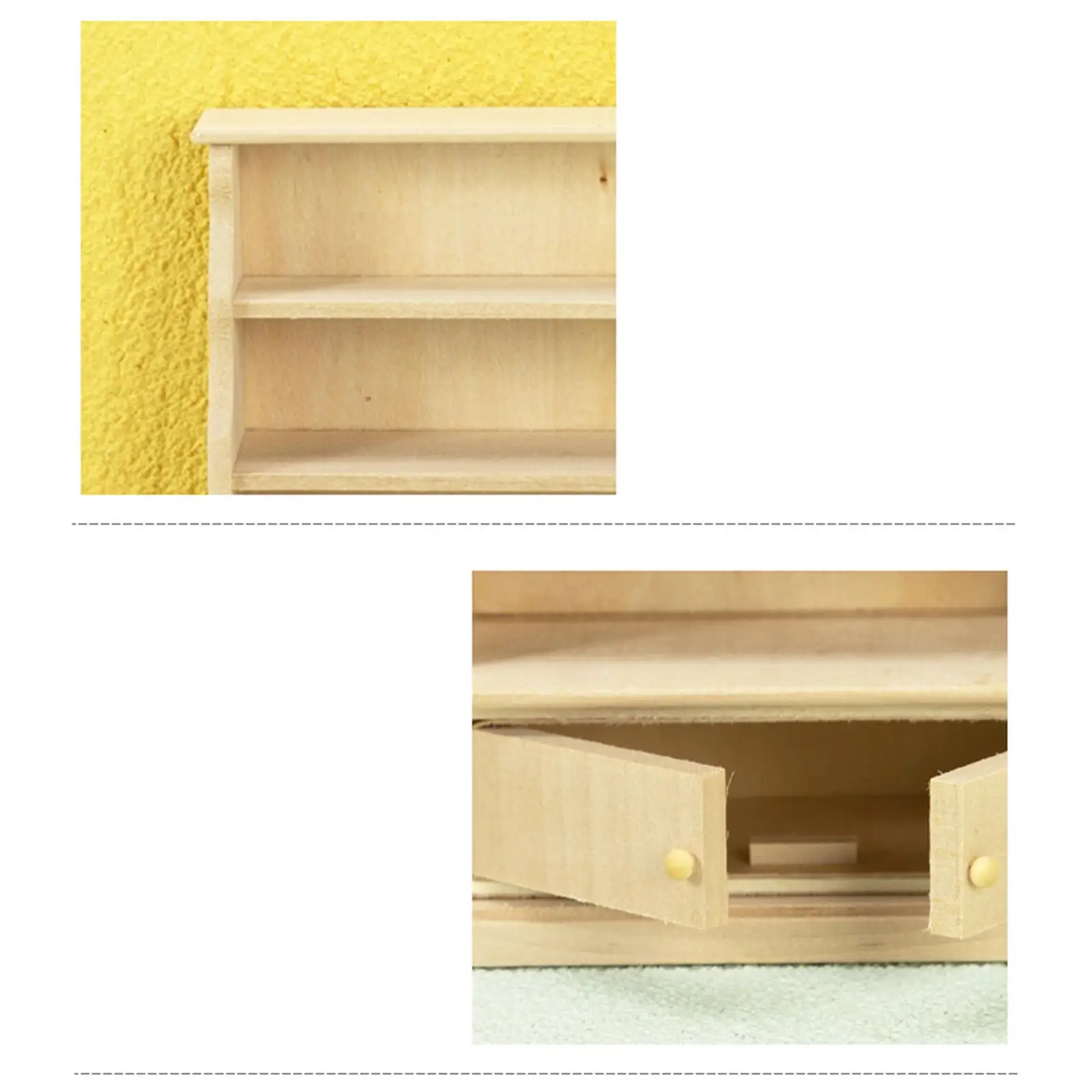Miniature Dollhouse Furniture, Mini Wooden Cabinet Drawers Simulated Furniture Model for 1:12 Doll House Accessories Furniture