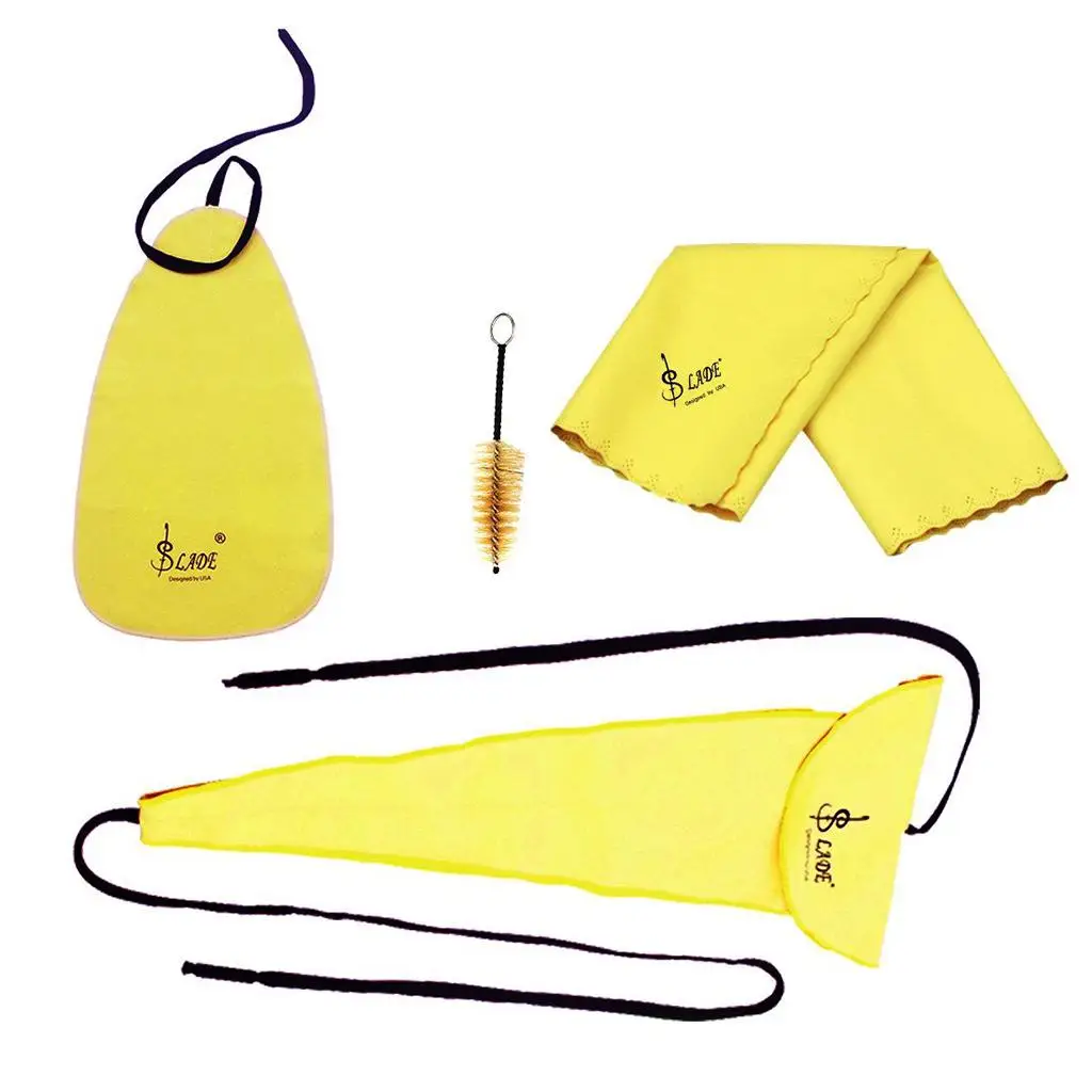 Four-piece Suit for Saxophone Sax Cleaning Swab Cloth Set Cleaning Accessory