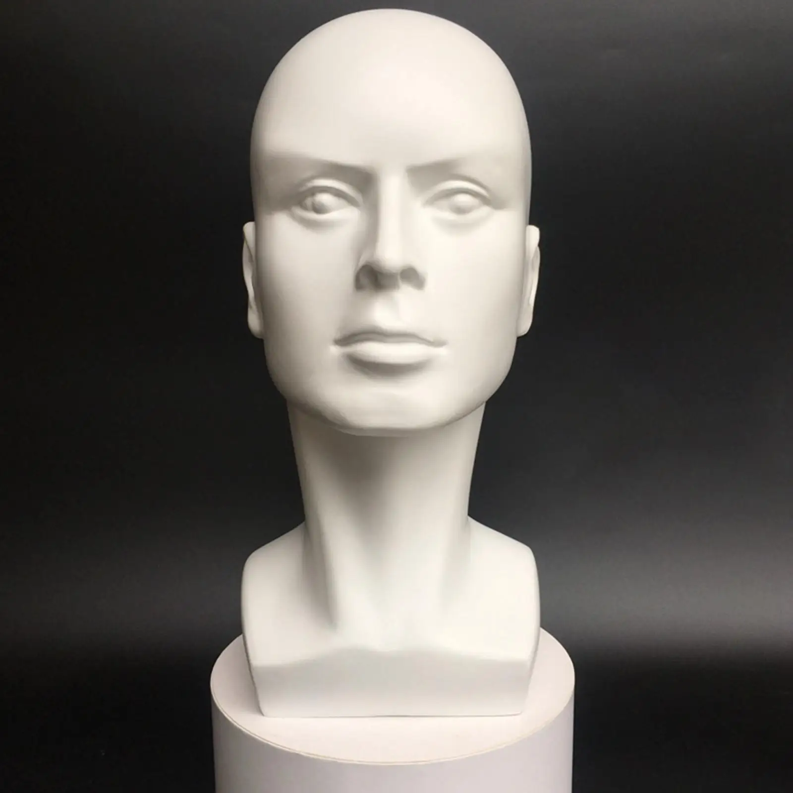 Male Bald Mannequin Head Smooth Multipurpose Manikin Wig Head Stand Wig Display Stand for Wigs Displaying Making Styling Glasses