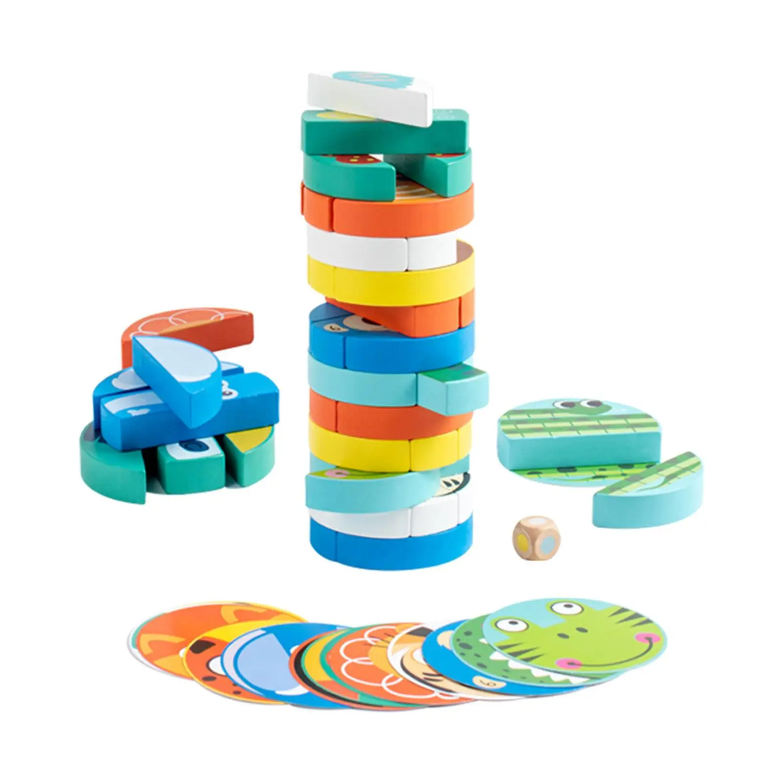 Tumble Towers Game Cute Wooden Blocks Stacking Game for Festival Preschool