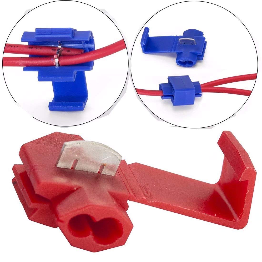 Description Picture 6 of item10-50pcs Wire Cable Connectors Scotch Lock Electric Quick Splice Terminals Crimp Non Destructive Without Breaking Line AWG 22-18