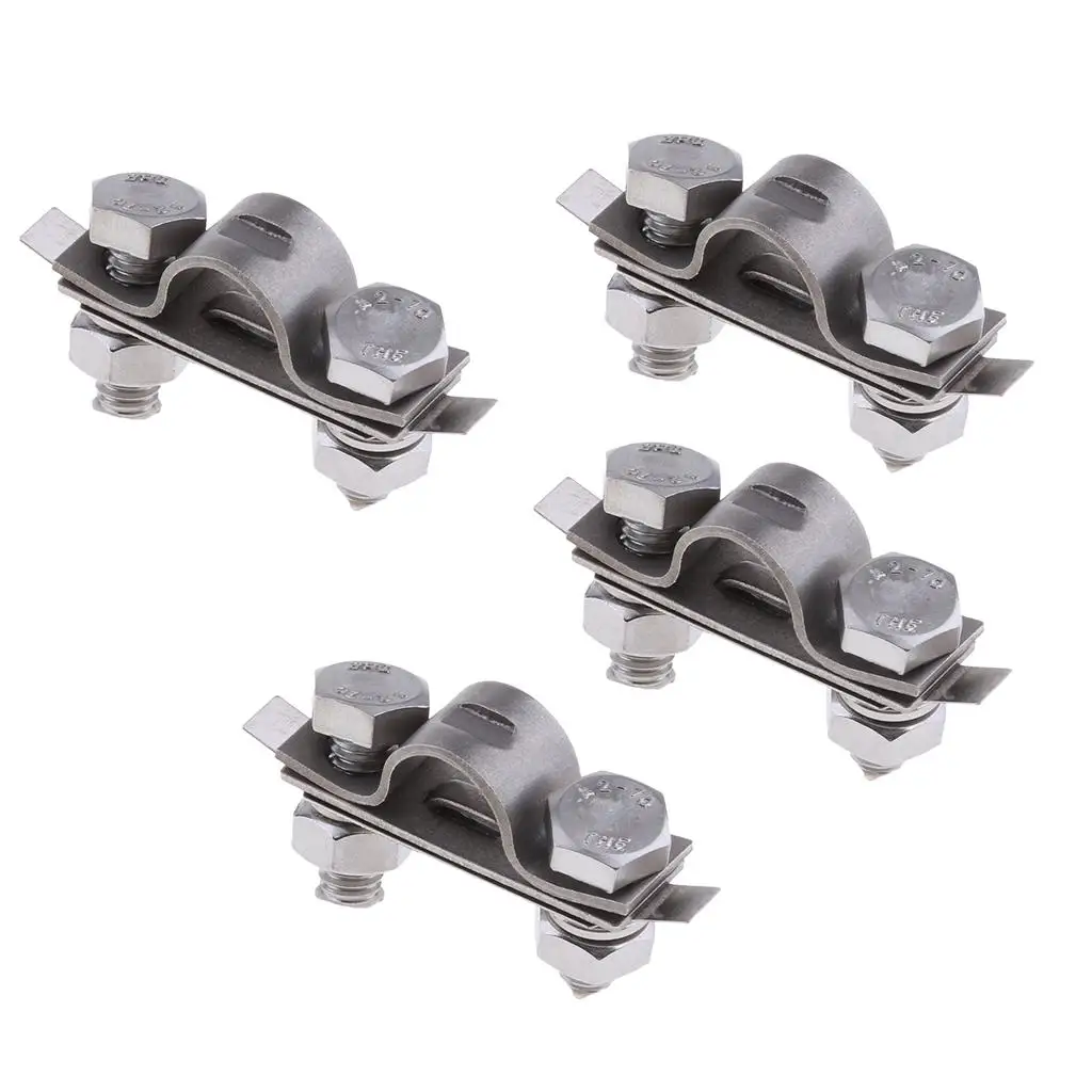 4Pcs Boat Throttle Cable Clamp and Shim  Steel 304 Grade