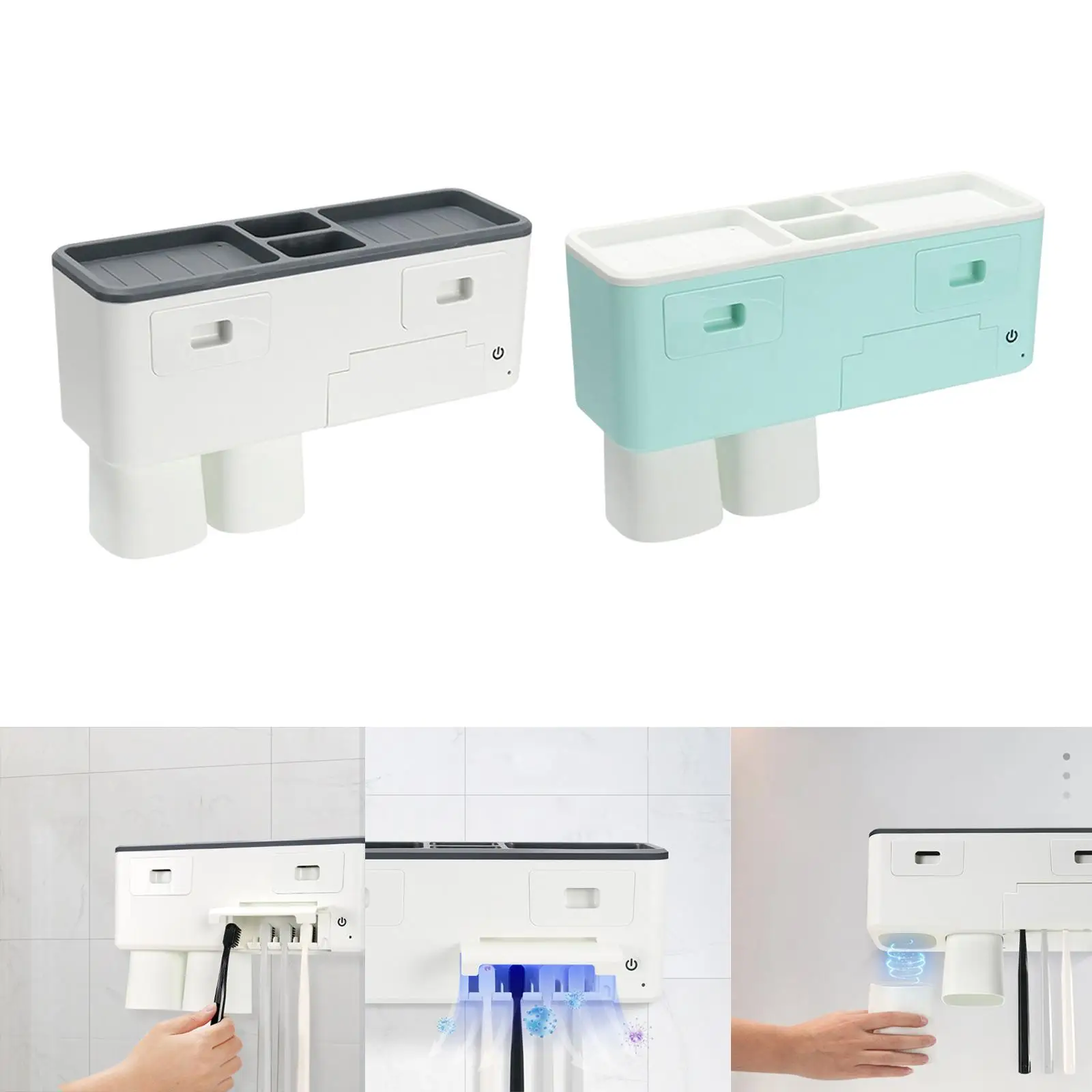 Multifunctional Toothbrush  Mount Cosmetic Drawer Organizer Rechargeable No Drilling