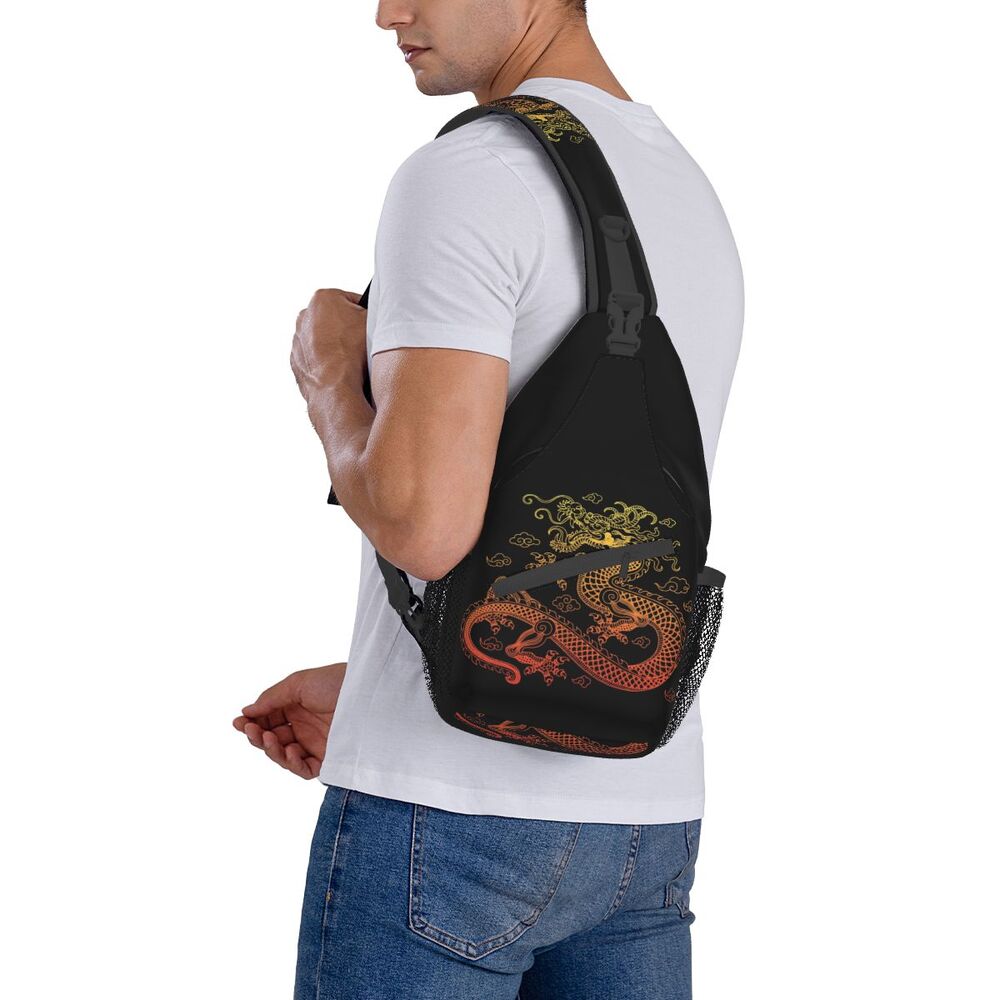 Crossbody Mochila Homens Tradição Estilo Asiático Ombro