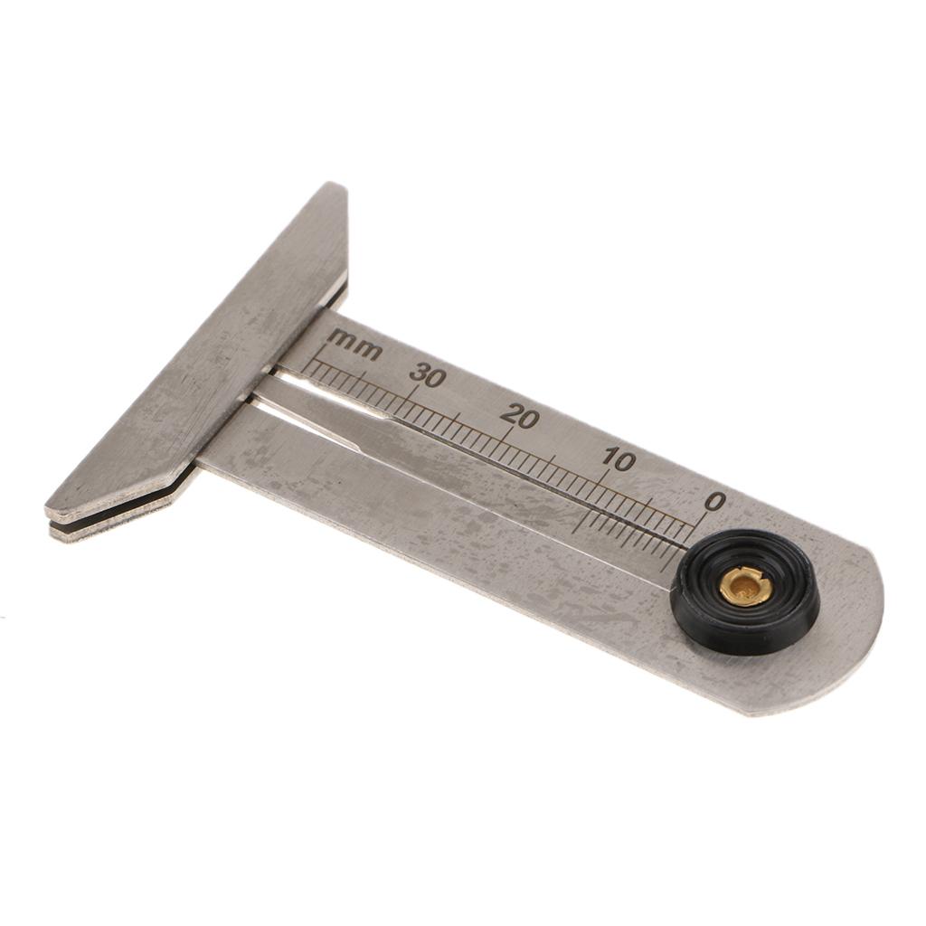 Stainless Steel Taper 0~30mm Tyre Tire Veins Tread Depth Gauge Caliper