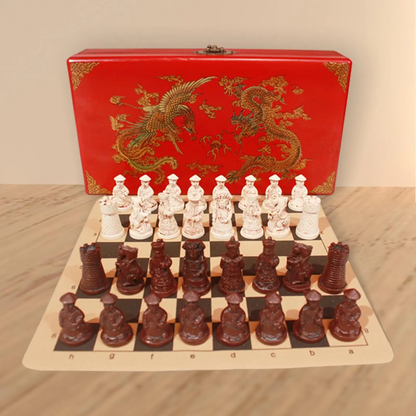Handmade Chess Set Deluxe Wooden Chess Board Chess Pieces for Adults Indoor Game Entertainment Travel Enjoy Leisure Time