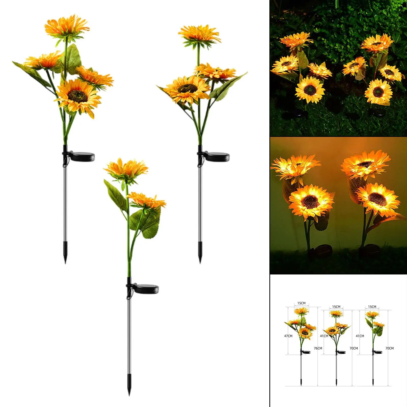  Lights LED Panel in-Ground Garden Stake Lamp for Yard Outside Lawn