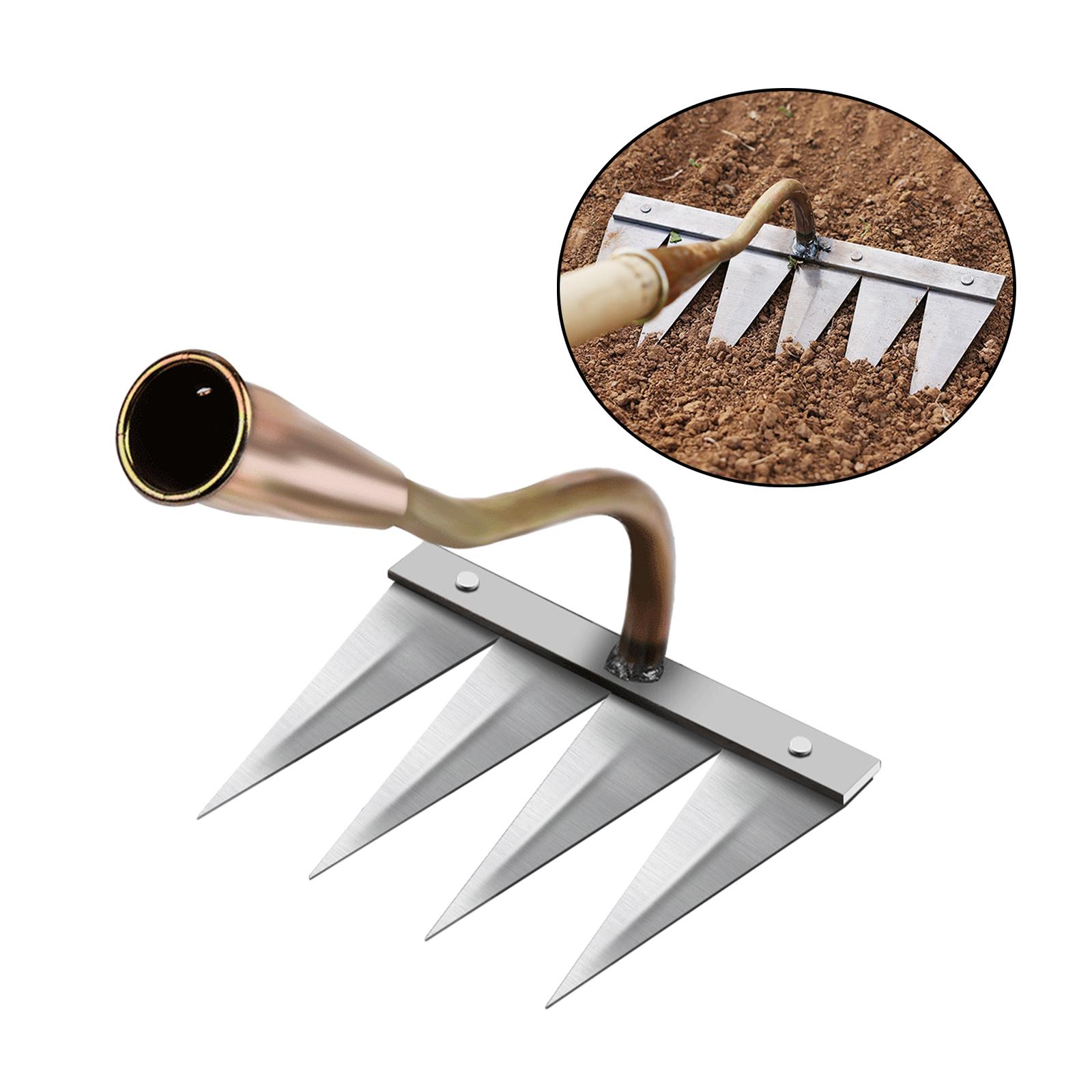 Gardening Hoe Weeding Rake with Glove Agricultural Tools Grasping Raking Loosening Soil Artifact Harrow Agricultural Tool