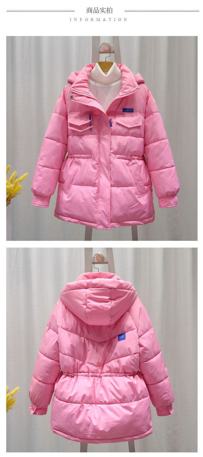 2026 New Women Down Cotton Coat Winter Jacket Female Mid Length Version Loose Outwear Thick Warm Parkas Hooded Outcoat